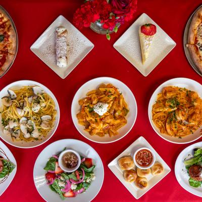 Assorted food dishes.