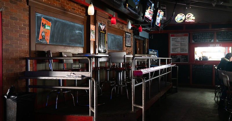 Interior, seating area near the bar