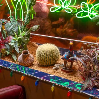 Decorations by the window.