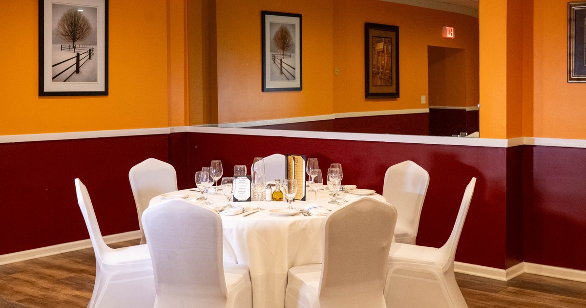 Interior, table ready for guests