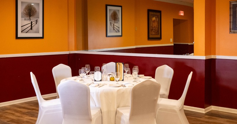 Interior, table ready for guests