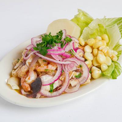 Mixed seafood ceviche.