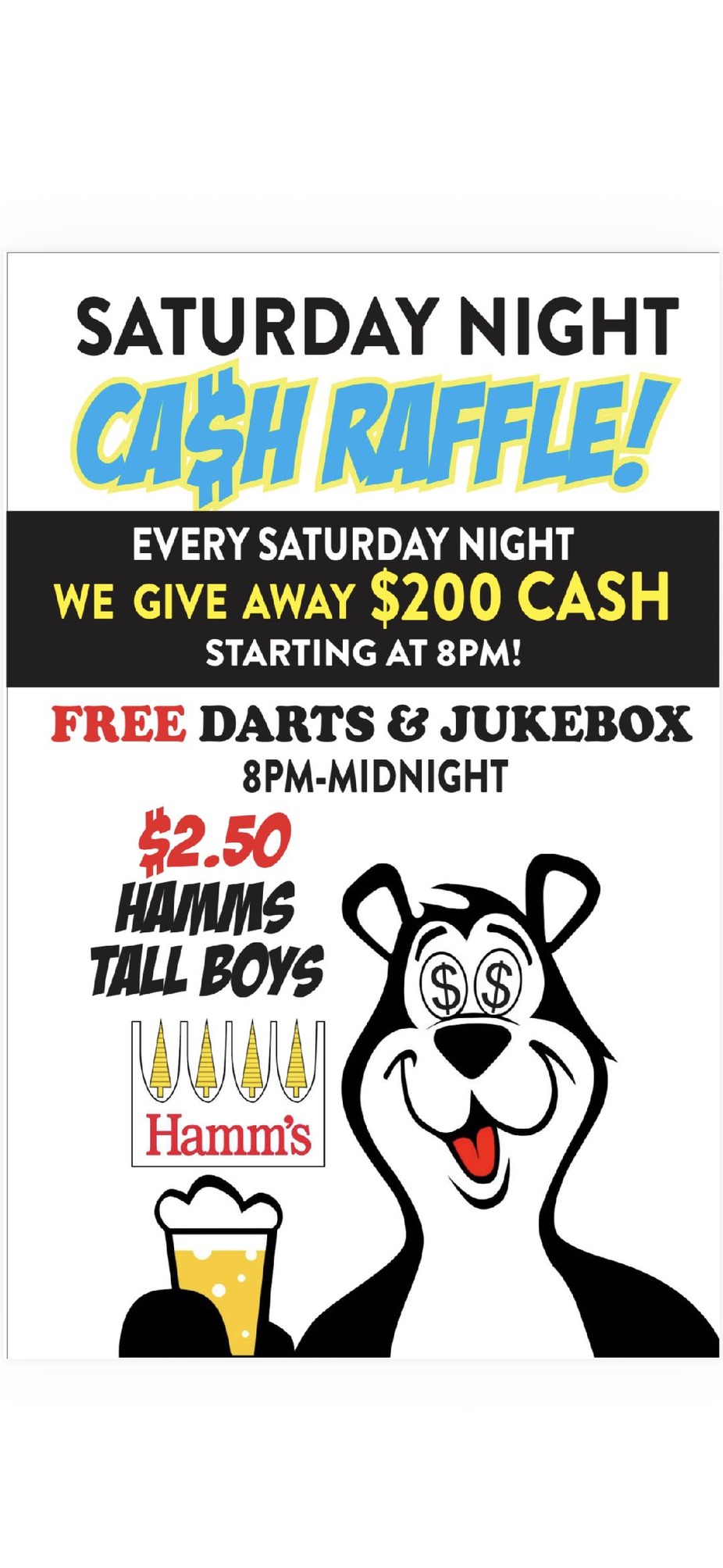 Saturday Night CA$H Raffle! event photo