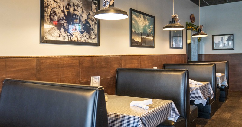 Interior, booths, angle view