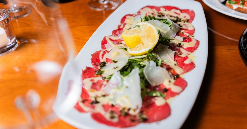 Beef carpaccio with cheese