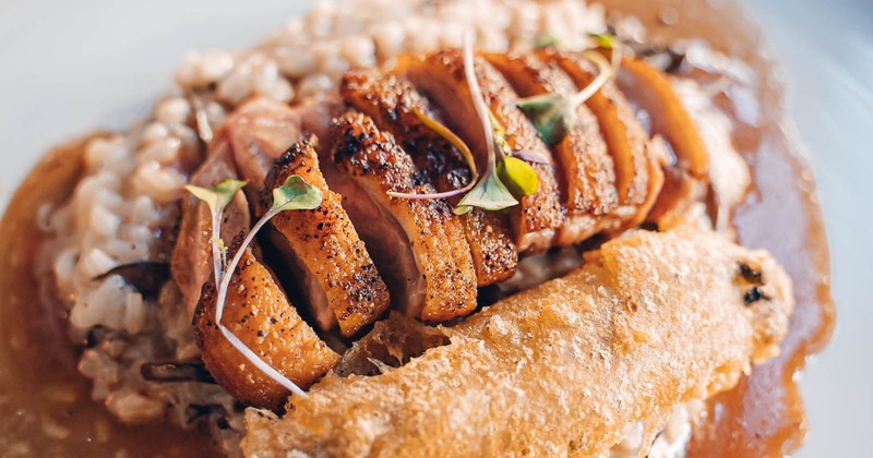 Duck breast with mushroom risotto