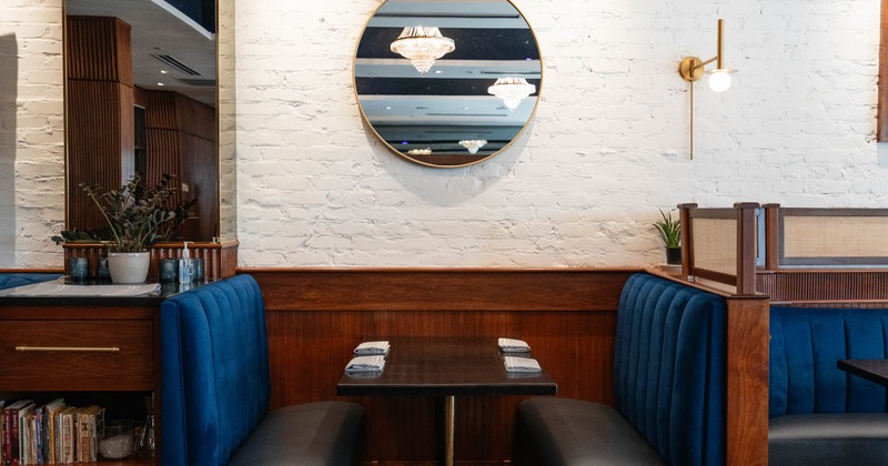 Interior, dining booth for four