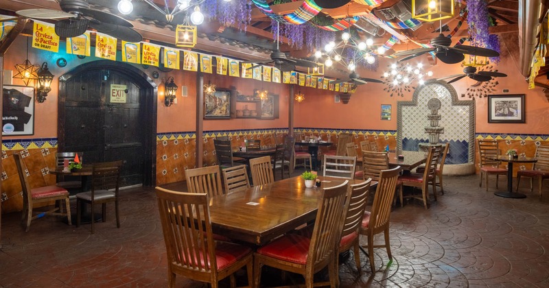 Interior, tables and chairs