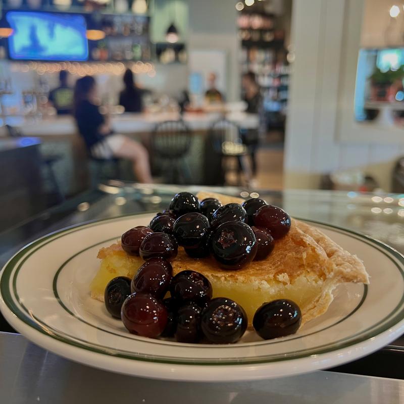 Lemon Chess Pie with Sticky Blueberries photo