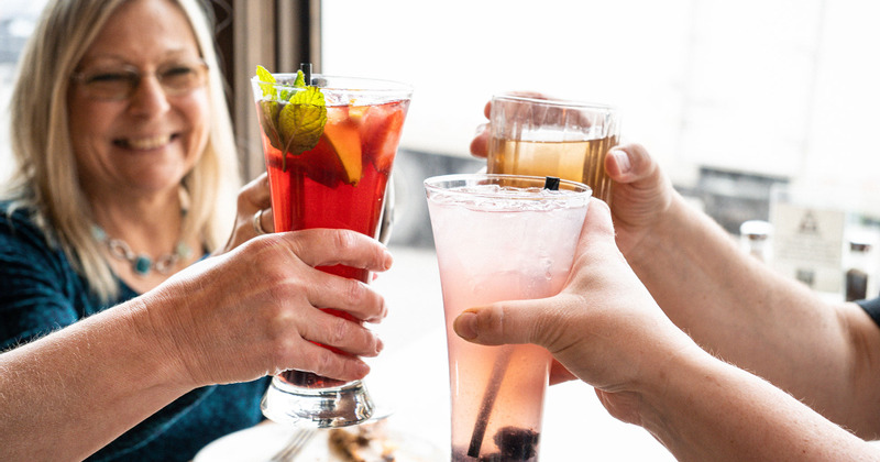 Guests making a toast, closeup