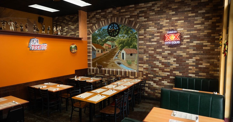 Dining area, tables ready for guests