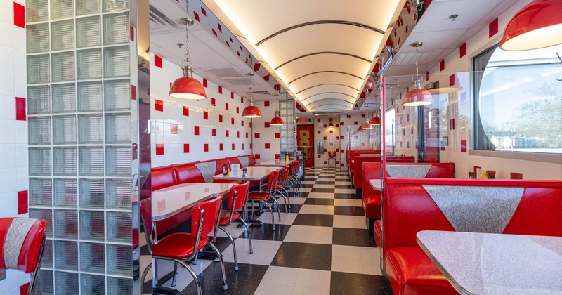 Dining area, tables and seating