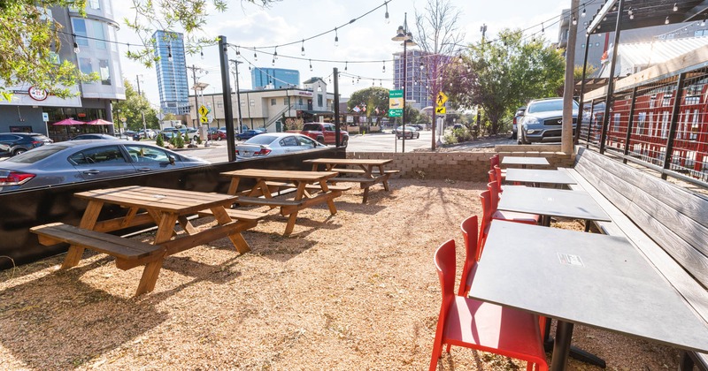 Patio, tables and seating