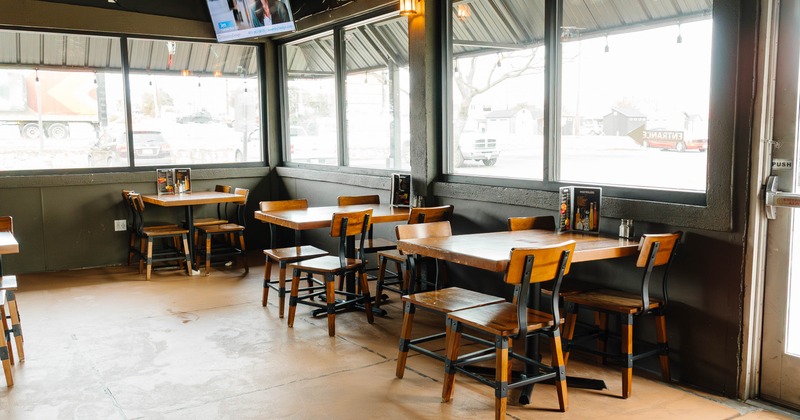 Interior, tables and chairs