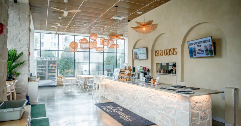 Interior, seating area with an ordering counter
