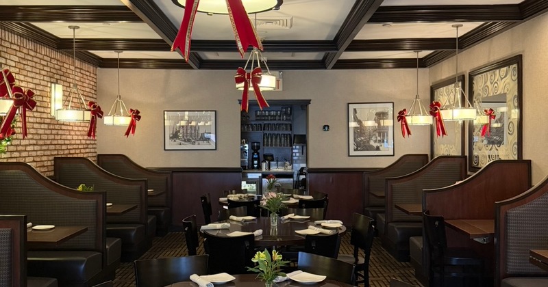 Dining booths with set tables