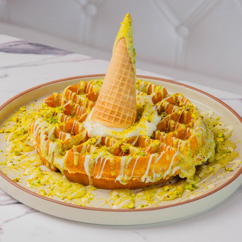 menu item 12 of 12, Pistachio Waffle