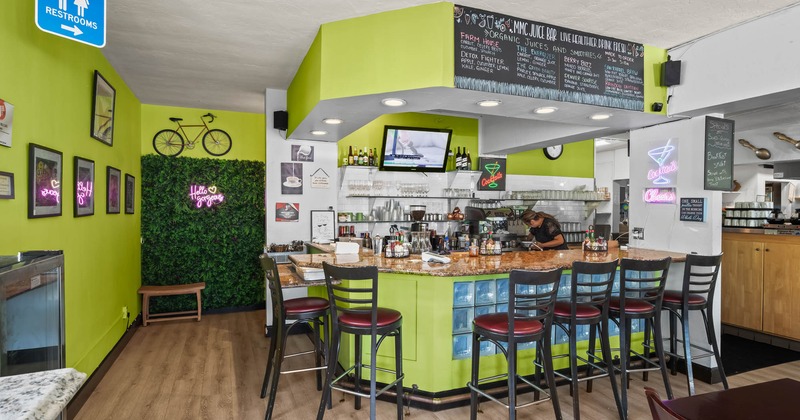 Interior, a bar with bar stools