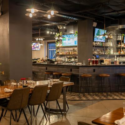 The interior of the restaurant.