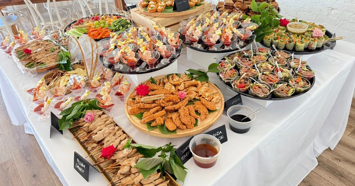 Served food on display