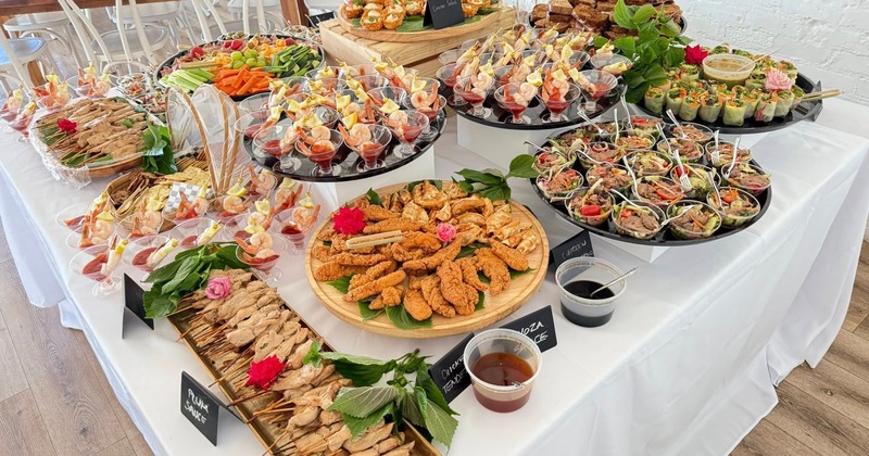 Served food on display
