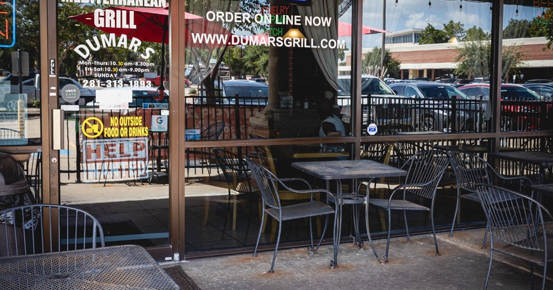 Exterior, tables and seating