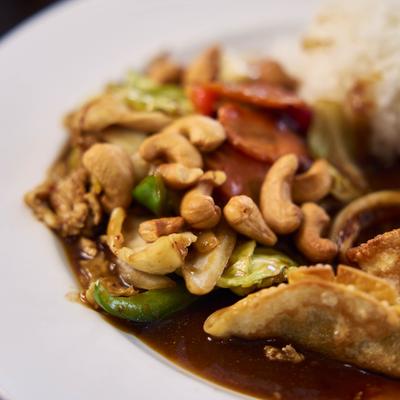 Cashew Chicken, close-up.
