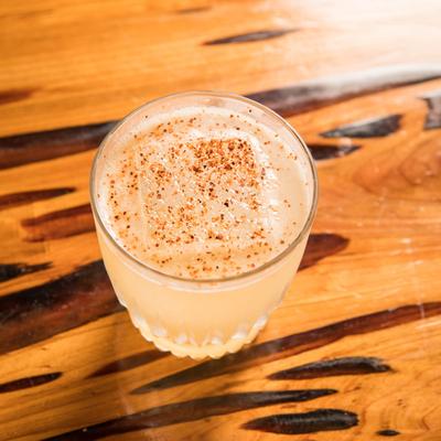 Roundhouse cocktail, served, top view