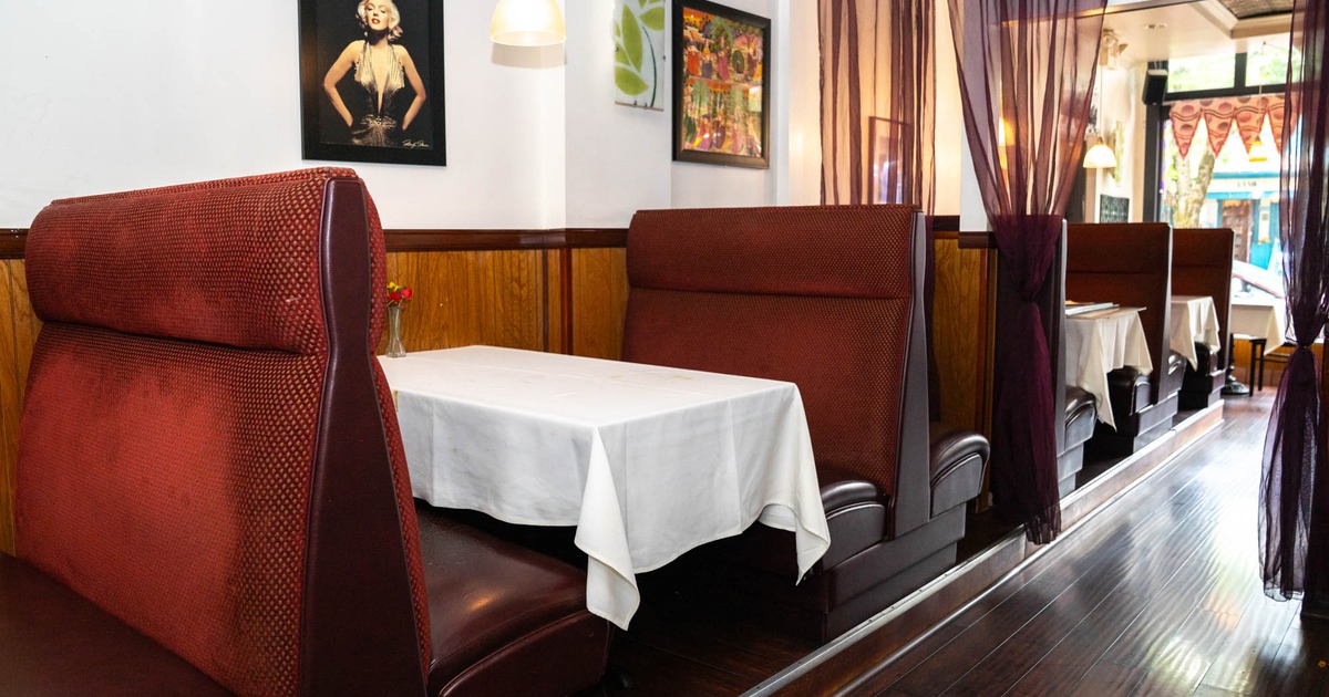 Interior, dining booths
