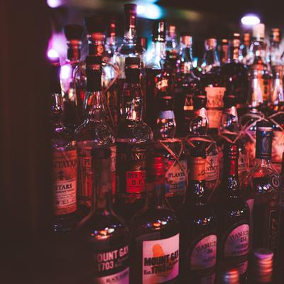 Interior, bar, bottled spirits