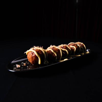 Grilled balls of batter filled with octopus and ginger.