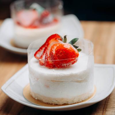 Straberry Shorcake served on a white plate.