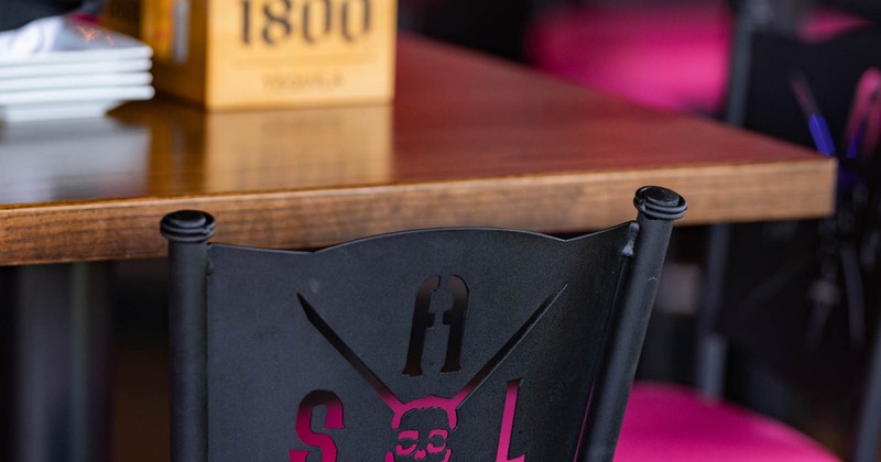 Chair with carved SALT logo