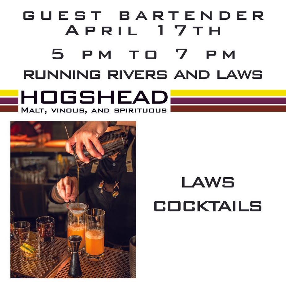 Running Rivers and Laws Guest Bartender series event photo