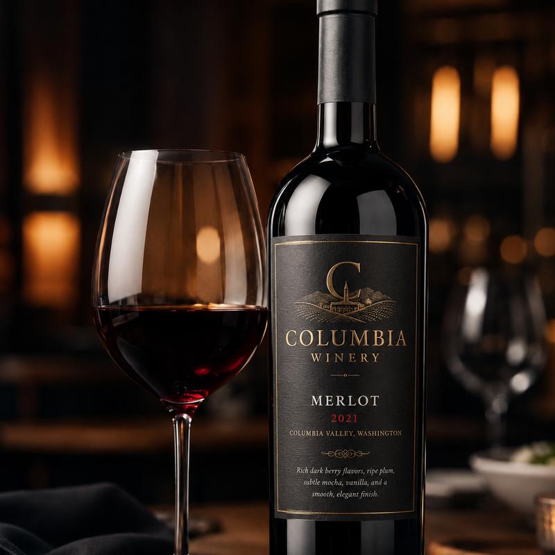 menu item 50 of 118, Wine of The Month -  Columbia Winery Merlot 2021
