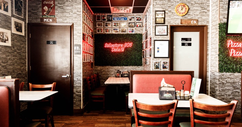 Interior, tables and chairs