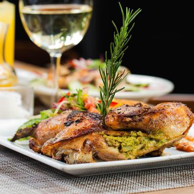 Grilled fish decorated