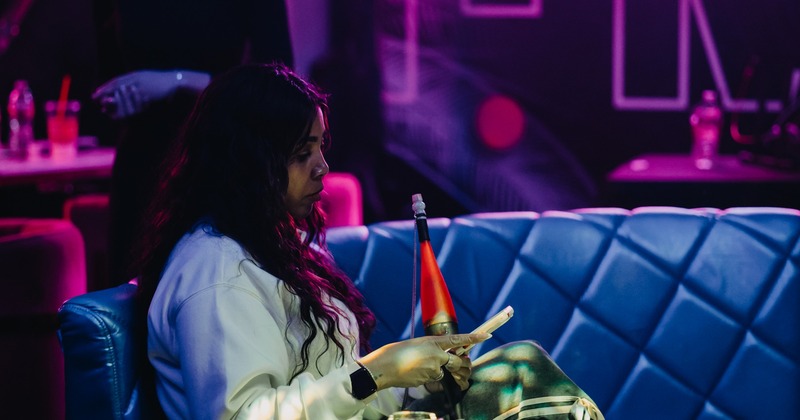 Leather seating booths