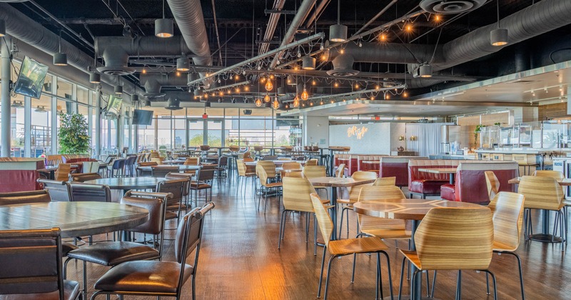 Interior, tables ready for guests