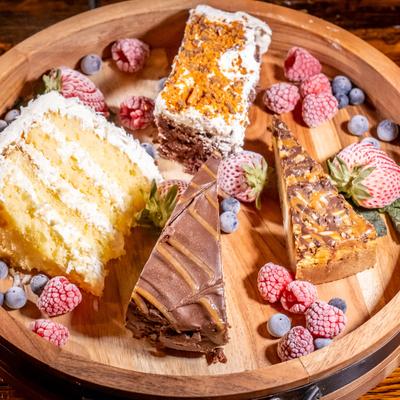 Dessert sampler platter.