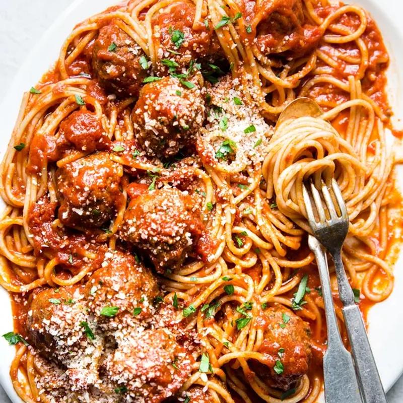 Half Pan Spaghetti Meatballs photo