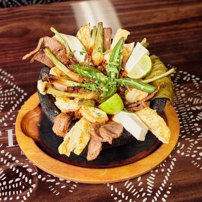 A served Molcajete.
