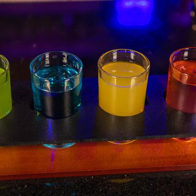 Colorful cocktail shots.