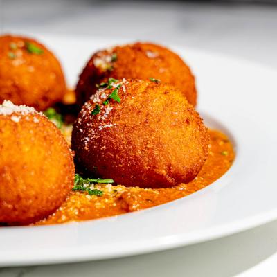 Crispy rice croquettes.