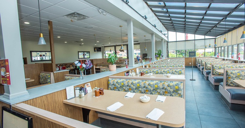 Interior tables ready for guests
