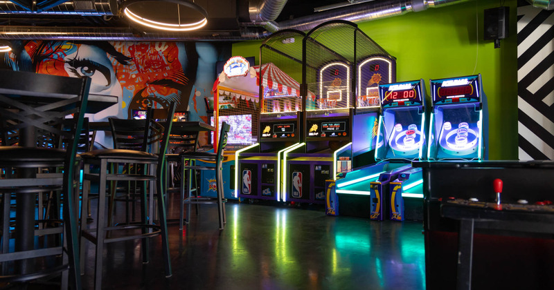 Arcade games and sittng area