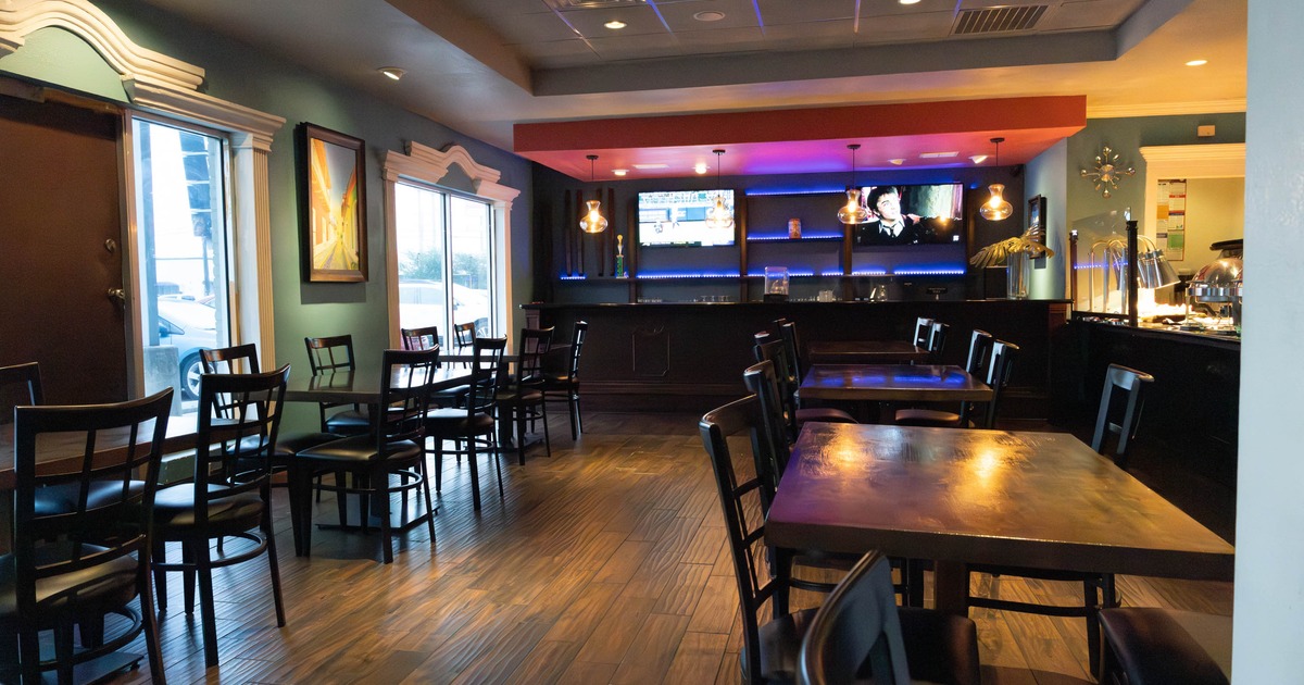 Interior, tables and chairs ready for guets