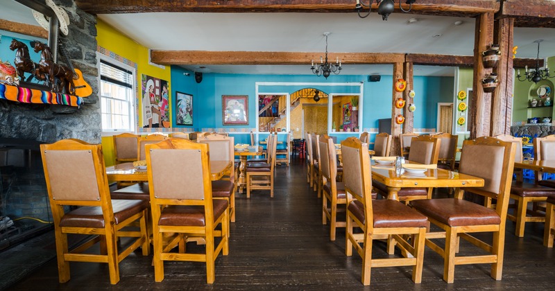 Interior, bright dining area