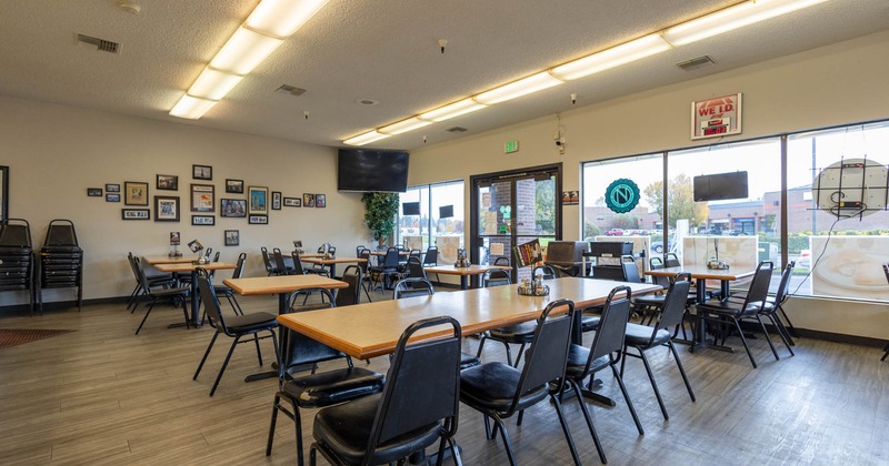 Interior, wide view of dining area