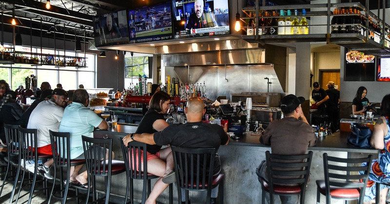 Interior, bar, guests